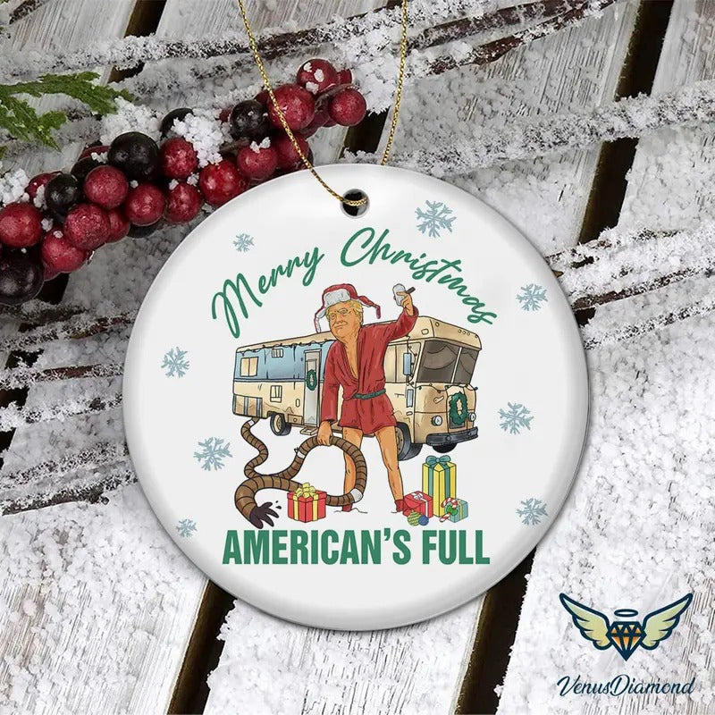 Trump Merry American'S Full Ornament Donald National - Adult & Kids T-Shirts, Sweatshirts & Hoodies apparel design preview 1