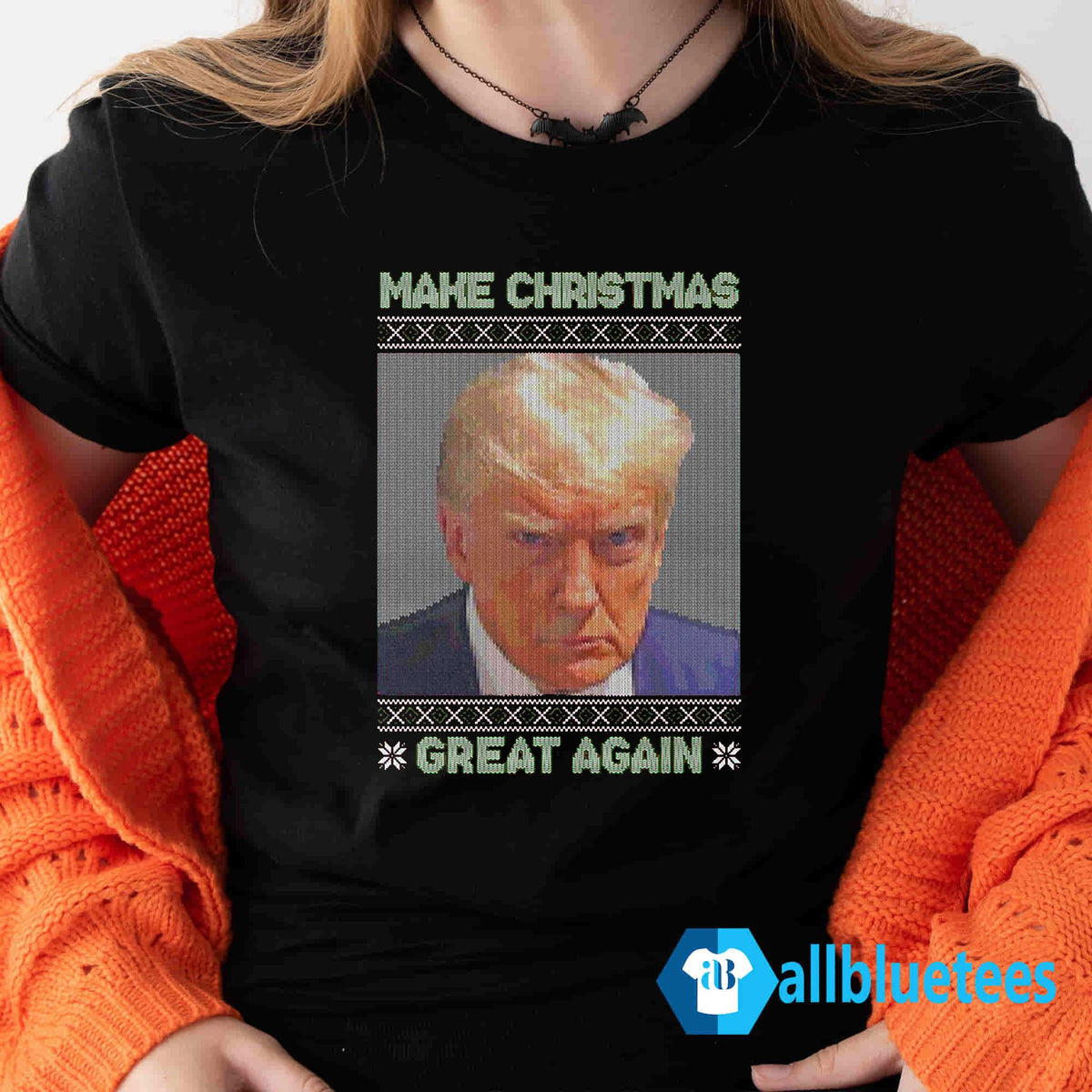 Trump Mugshot Make Christmas Great Again Christmas Sweater - Holiday Gift product image 3