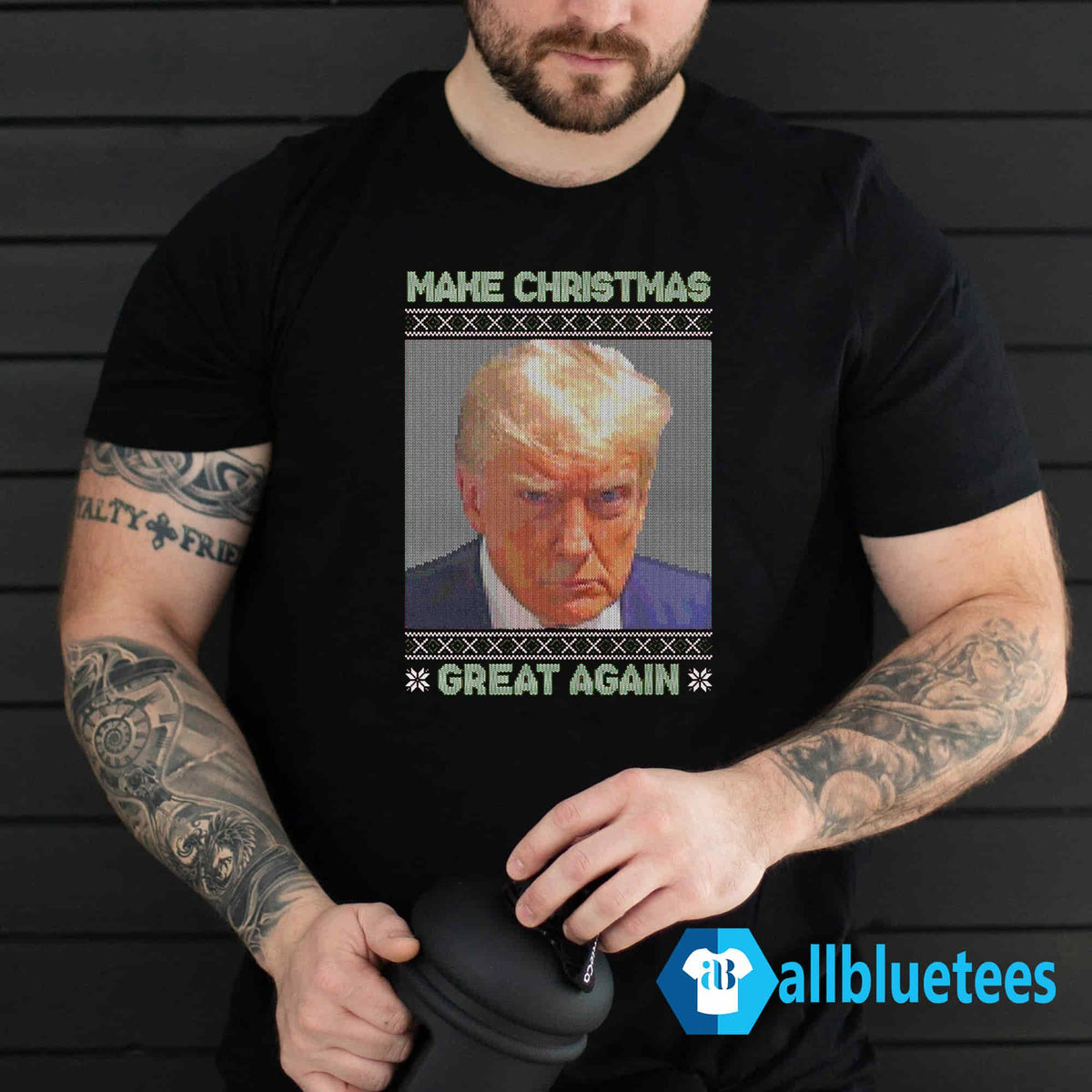 Trump Mugshot Make Christmas Great Again Christmas Sweater - Holiday Gift product image 2