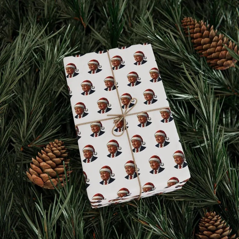 Trump Santa Claus Wrapping Papers - Adult & Kids T-Shirts, Sweatshirts & Hoodies apparel design preview 1