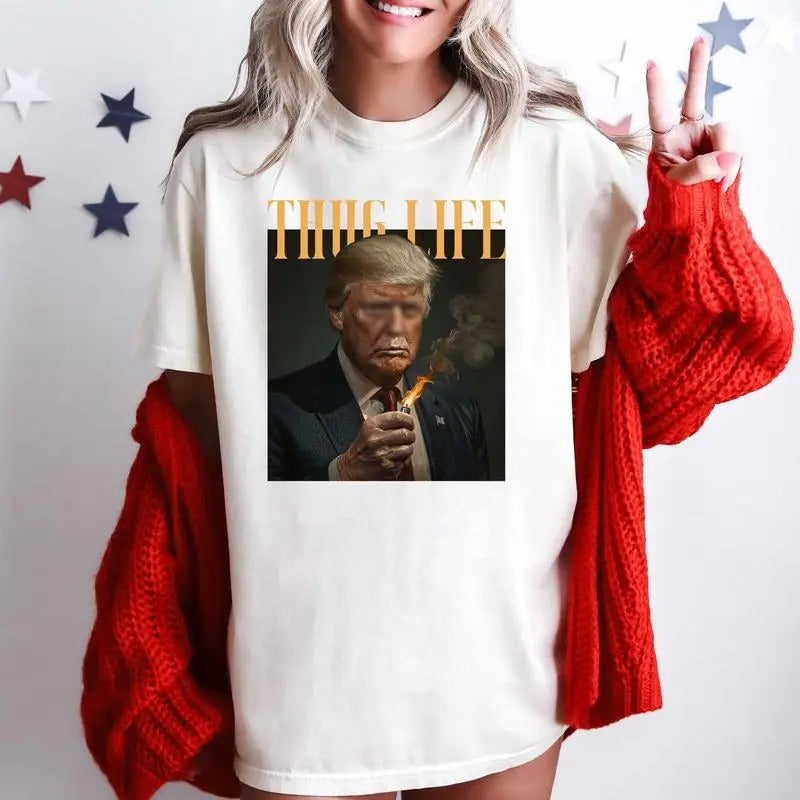 Trump Thug Life Funny Trending Man I Love Felon - Adult & Kids T-Shirts, Sweatshirts & Hoodies apparel design preview 1