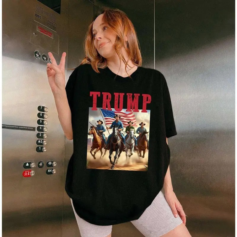 Trump Vance Kennedy Musk Cowboys Cowboy Presidential - Adult & Kids T-Shirts, Sweatshirts & Hoodies apparel design preview 1