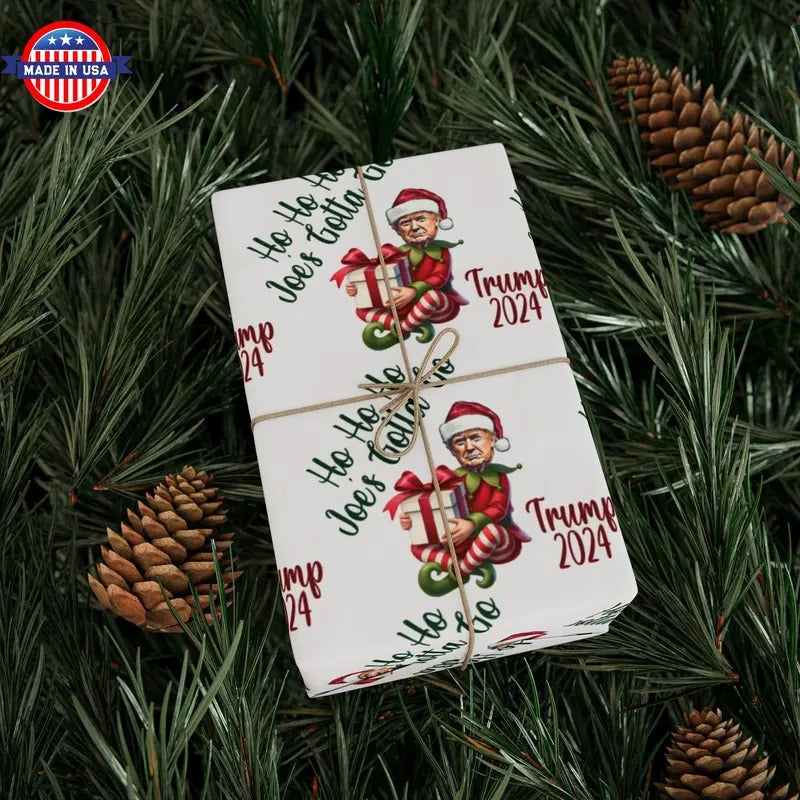 Trump Vs Biden Wrap Elf 2024 Funny Ho Joe'S Gotta Go - Adult & Kids T-Shirts, Sweatshirts & Hoodies apparel design preview 1