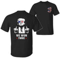 Trump We Won Twice 45th 47th President Sale Wins - Adult & Kids T-Shirts, Sweatshirts & Hoodies apparel design preview 1