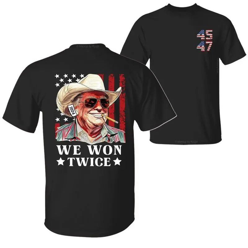 Trump We Won Twice Get Over 2024 President 47th Sale - Adult & Kids T-Shirts, Sweatshirts & Hoodies apparel design preview 1