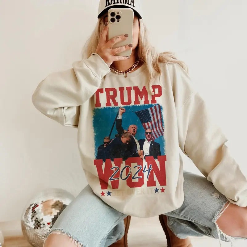 Trump Won 2024 Get Over Election Winner President Png - Adult & Kids T-Shirts, Sweatshirts & Hoodies apparel design preview 1