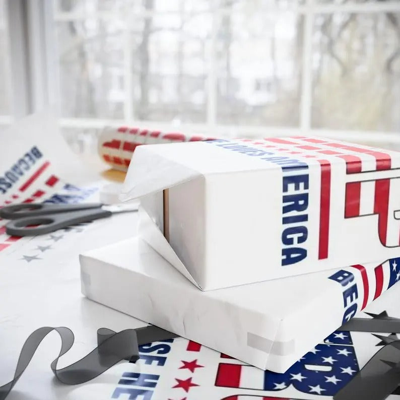 Trump Wrapping Paper Decor - Adult & Kids T-Shirts, Sweatshirts & Hoodies apparel design preview 1