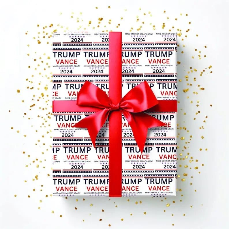 Trump Wrapping Paper Wrap MAGA 2024 - Adult & Kids T-Shirts, Sweatshirts & Hoodies apparel design preview 1