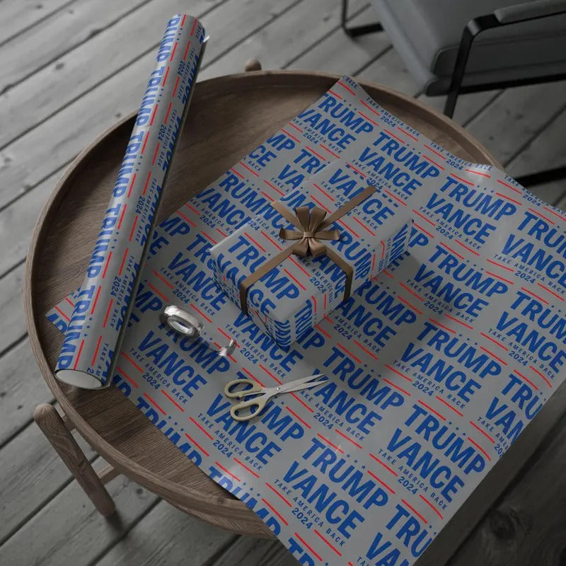 Trump Wrapping Papers Trump2024 Wrap Vance Take - Adult & Kids T-Shirts, Sweatshirts & Hoodies apparel design preview 1