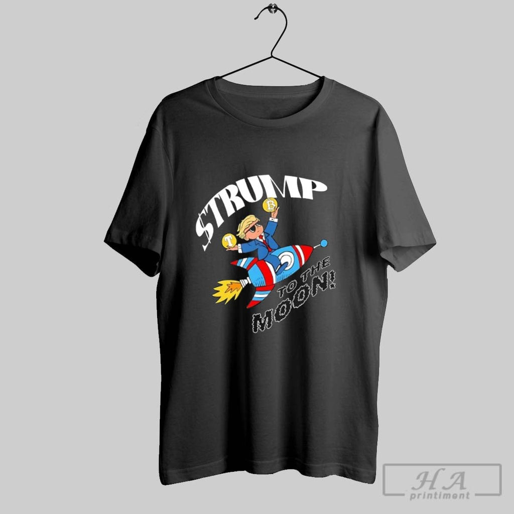 Trump To The Moon Spacecraft Caricature - Adult & Kids T-Shirts, Sweatshirts & Hoodies apparel design preview 1