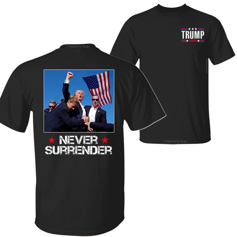 TrumpP Never Surrender I Stand Trum Praying President - Adult & Kids T-Shirts, Sweatshirts & Hoodies apparel design preview 1
