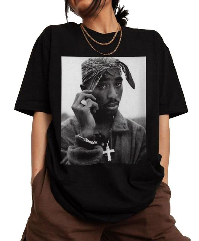 Tupac Photo 2Pac 90s Vintage Shakur Bootleg Hip Hop - Adult & Kids T-Shirts, Sweatshirts & Hoodies apparel design preview 1