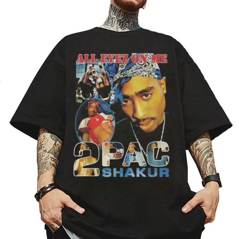 Tupac Shakur All Eyez Me 2Pac Vintage 90s Bootleg - Adult & Kids T-Shirts, Sweatshirts & Hoodies apparel design preview 1