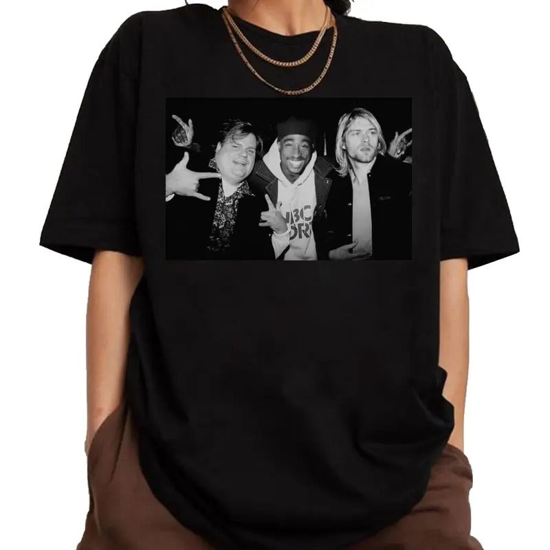 Tupac Shakur Chris Farley Kurt Cobain Vintage 2Pac - Adult & Kids T-Shirts, Sweatshirts & Hoodies apparel design preview 1