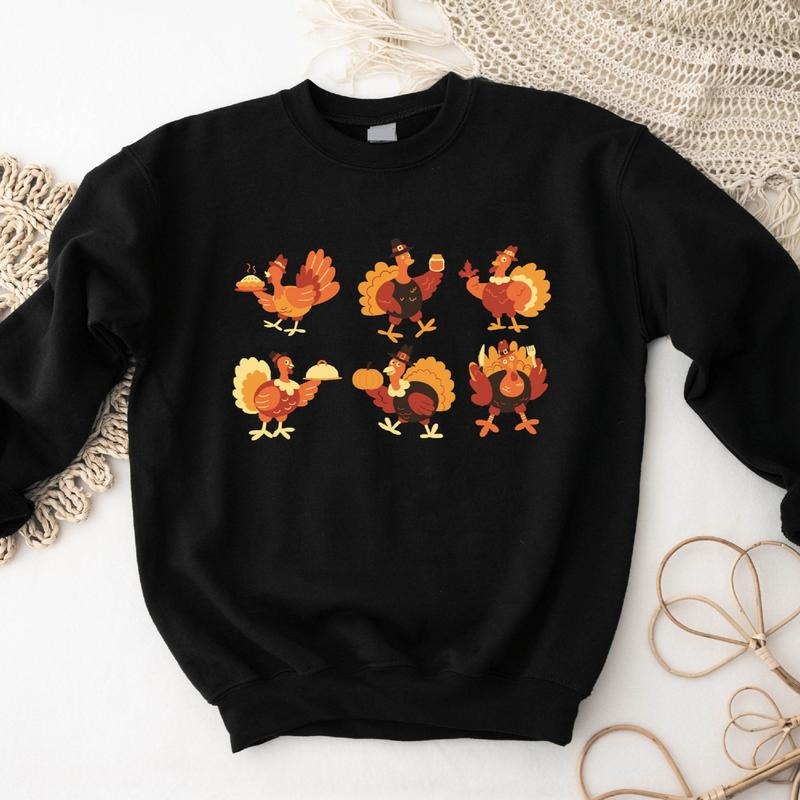 Turkey Matching Family Thanksgiving Funny Pumpkin - Adult & Kids T-Shirts, Sweatshirts & Hoodies apparel design preview 1