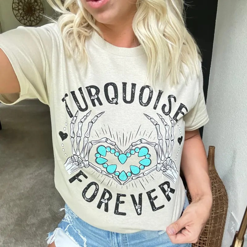 Turquoise Forever - Adult & Kids T-Shirts, Sweatshirts & Hoodies apparel design preview 1