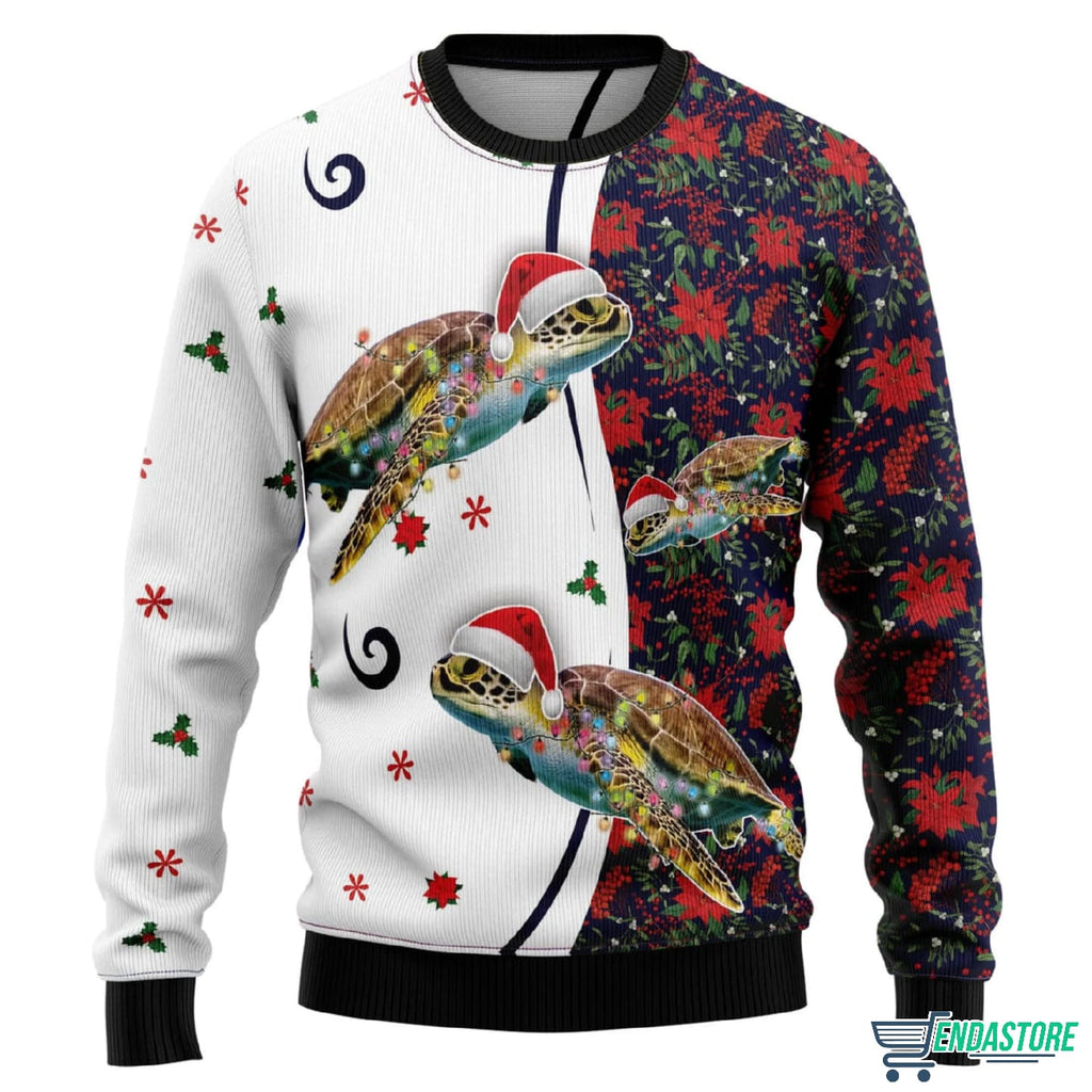 Turtle Christmas Light 3D Ugly Christmas Sweater - Holiday Gift product image