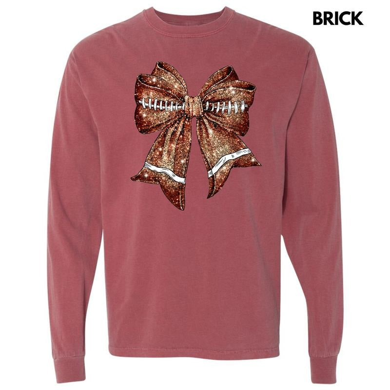 Twinkle Football Bow Comfort Colors 'NLB' - Adult & Kids T-Shirts, Sweatshirts & Hoodies apparel design preview 1