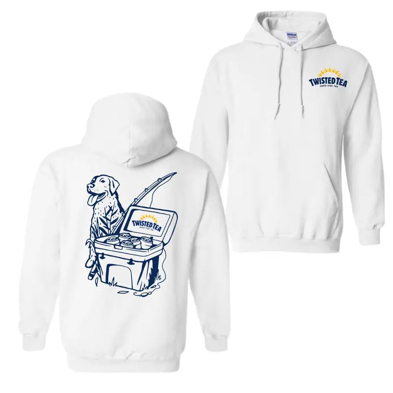 Twisted Tea Fishing Scene Dog Cooler 2 Sided - Adult & Kids T-Shirts, Sweatshirts & Hoodies apparel design preview 1