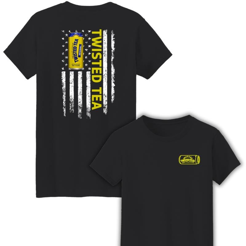 Twisted Tea Logo Flag Funny Two Sides Cotton - Adult & Kids T-Shirts, Sweatshirts & Hoodies apparel design preview 1