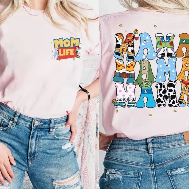 Two Sided Mom Retro Life Mother Cotton Top Everyday - Adult & Kids T-Shirts, Sweatshirts & Hoodies apparel design preview 1