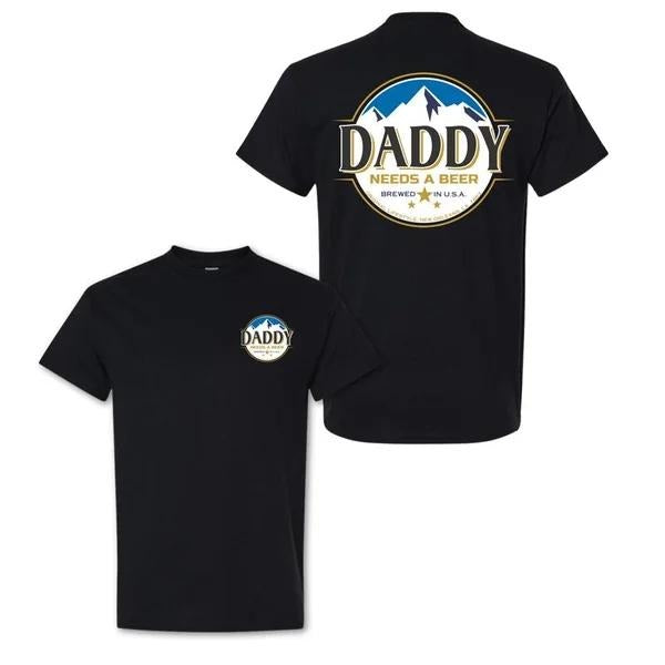 Two Sided Athletic Daddy Needs Beer Papa Funny Summer - Adult & Kids T-Shirts, Sweatshirts & Hoodies apparel design preview 1