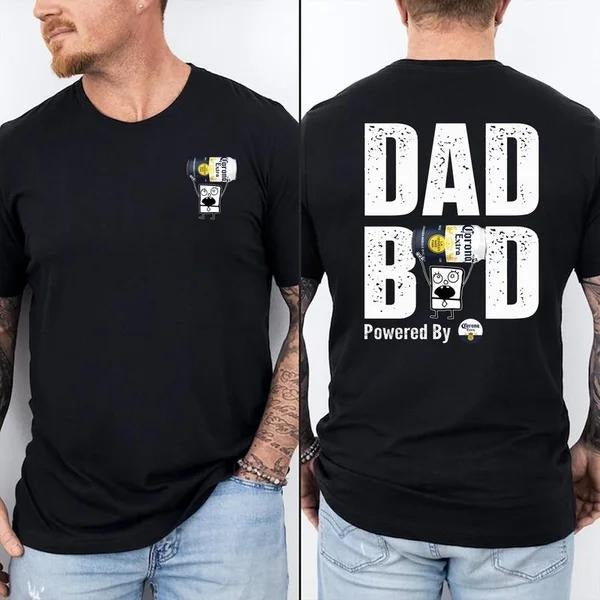 Two Sided Dad Bob Powered Busch Corona Extra - Adult & Kids T-Shirts, Sweatshirts & Hoodies apparel design preview 1