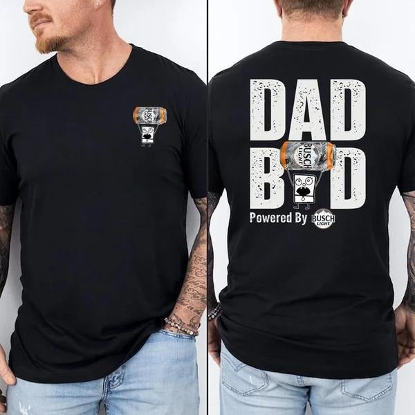 Two Sided Dad Bob Powered Busch Light Doodlebob Papa - Adult & Kids T-Shirts, Sweatshirts & Hoodies apparel design preview 1
