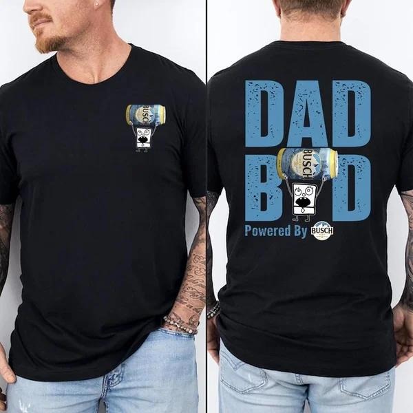 Two Sided Dad Bob Powered Busch Doodlebob Papa Funny - Adult & Kids T-Shirts, Sweatshirts & Hoodies apparel design preview 1