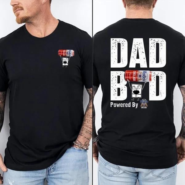 Two Sided Dad Bob Powered Chelada Beer Doodlebob Papa - Adult & Kids T-Shirts, Sweatshirts & Hoodies apparel design preview 1