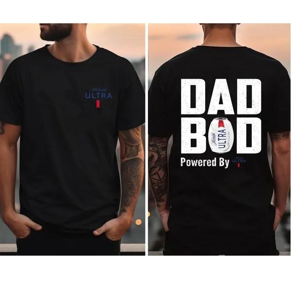 Two Sided Dad Bob Powered Michelob Ultra Papa Funny - Adult & Kids T-Shirts, Sweatshirts & Hoodies apparel design preview 1