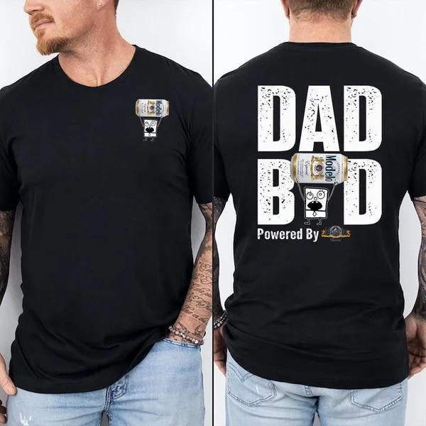 Two Sided Dad Bob Powered Modelo Doodlebob Papa Funny - Adult & Kids T-Shirts, Sweatshirts & Hoodies apparel design preview 1