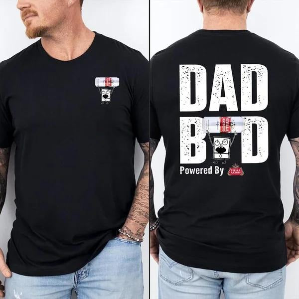 Two Sided Dad Bob Powered Stella Artois Doodlebob - Adult & Kids T-Shirts, Sweatshirts & Hoodies apparel design preview 1