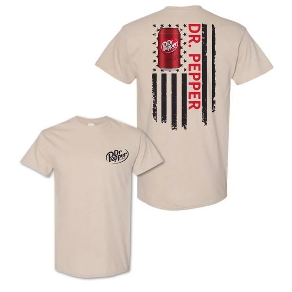 Two Sided Dr Pepper American Flag Funny Summer - Adult & Kids T-Shirts, Sweatshirts & Hoodies apparel design preview 1