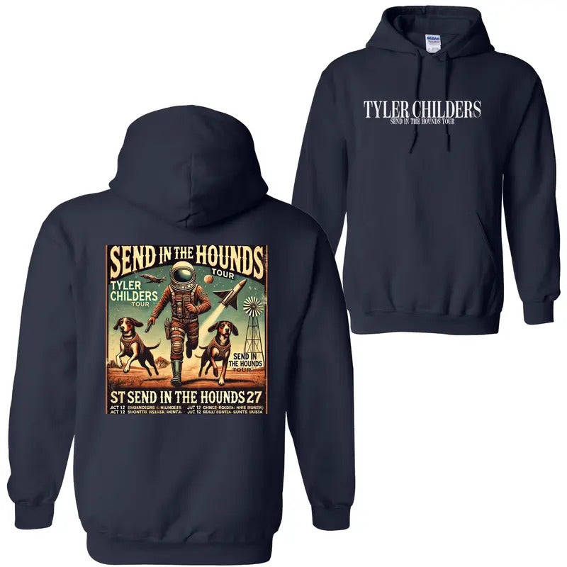 Tyler Childers Send Hounds Tour Astronaut Concert - Adult & Kids T-Shirts, Sweatshirts & Hoodies apparel design preview 1