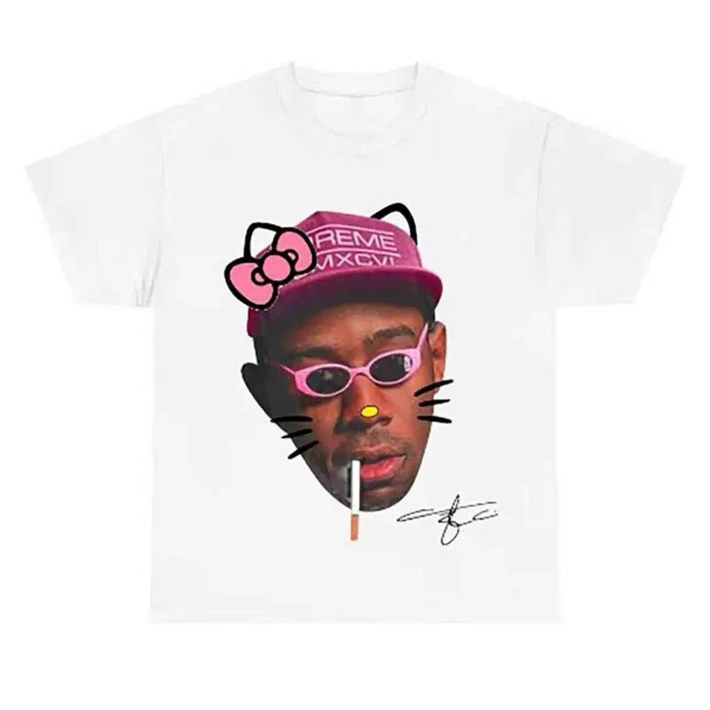 Tyler Creator Kittyyy Her Him Casual Trend Fans Round - Adult & Kids T-Shirts, Sweatshirts & Hoodies apparel design preview 1