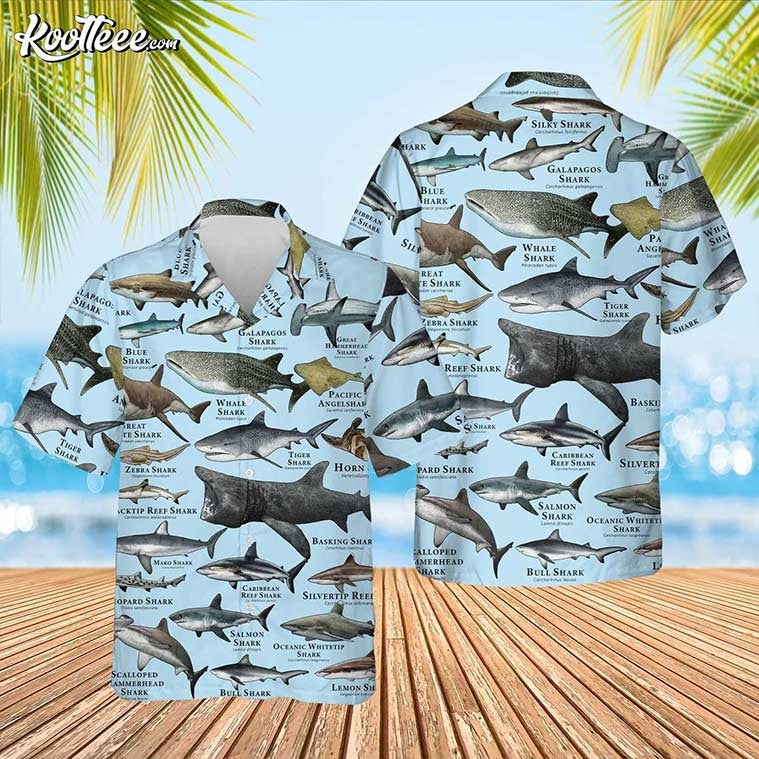 Types Of Sharks Hawaiian - Adult & Kids T-Shirts, Sweatshirts & Hoodies apparel design preview 1