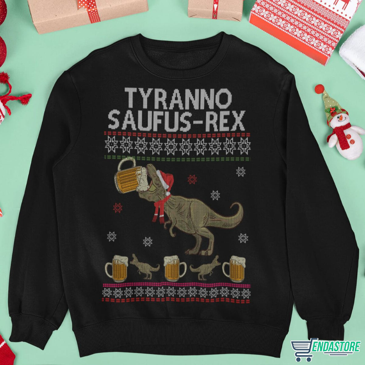 Tyranno Saufus Rex Christmas Sweater - Holiday Gift product image