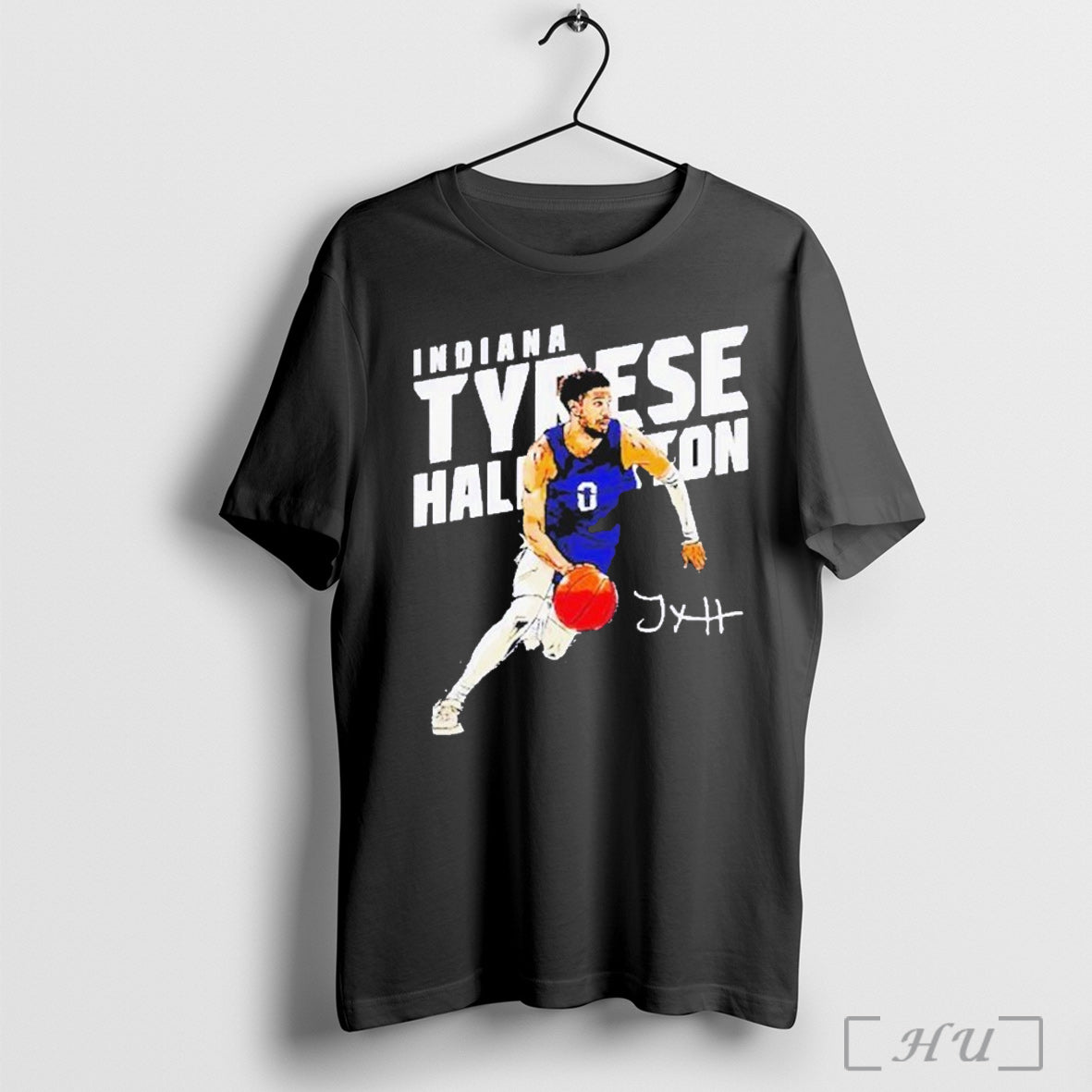 Tyrese Haliburton Indiana Pacers Slant Signed - Adult & Kids T-Shirts, Sweatshirts & Hoodies apparel design preview 1
