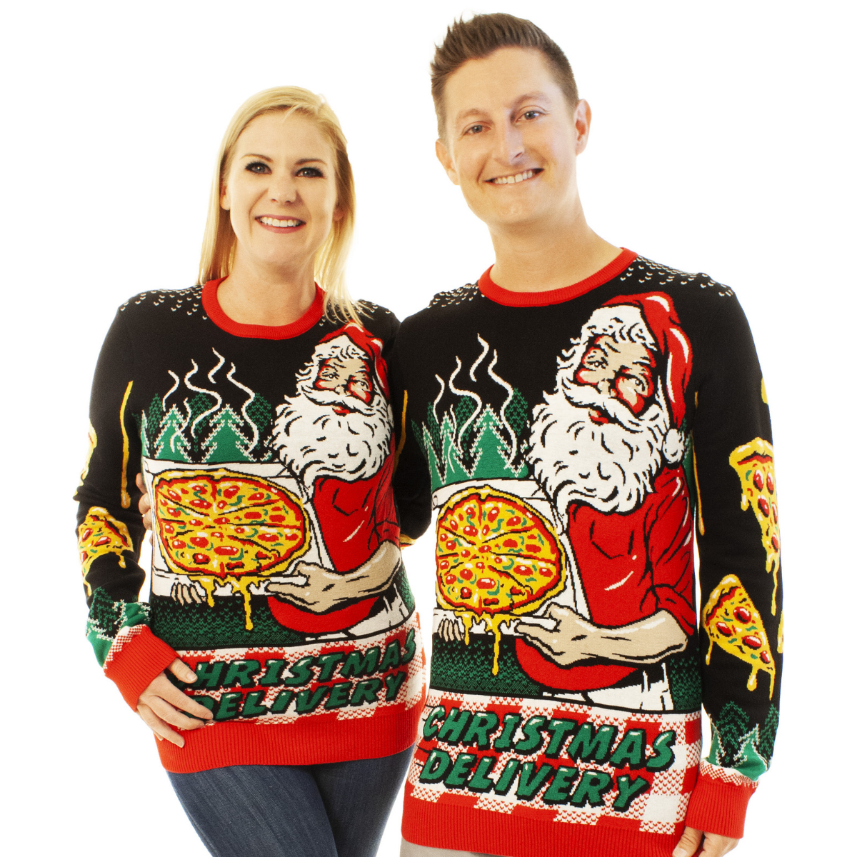 Pizza Delivery Santa | For Men & Women | Unisex Sizing Ugly Christmas Sweater - Holiday Gift product image