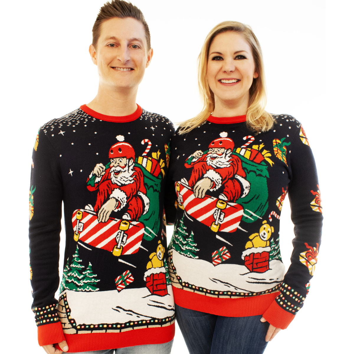 Skateboard Santa | For Men & Women | Unisex Sizing Ugly Christmas Sweater - Holiday Gift product image