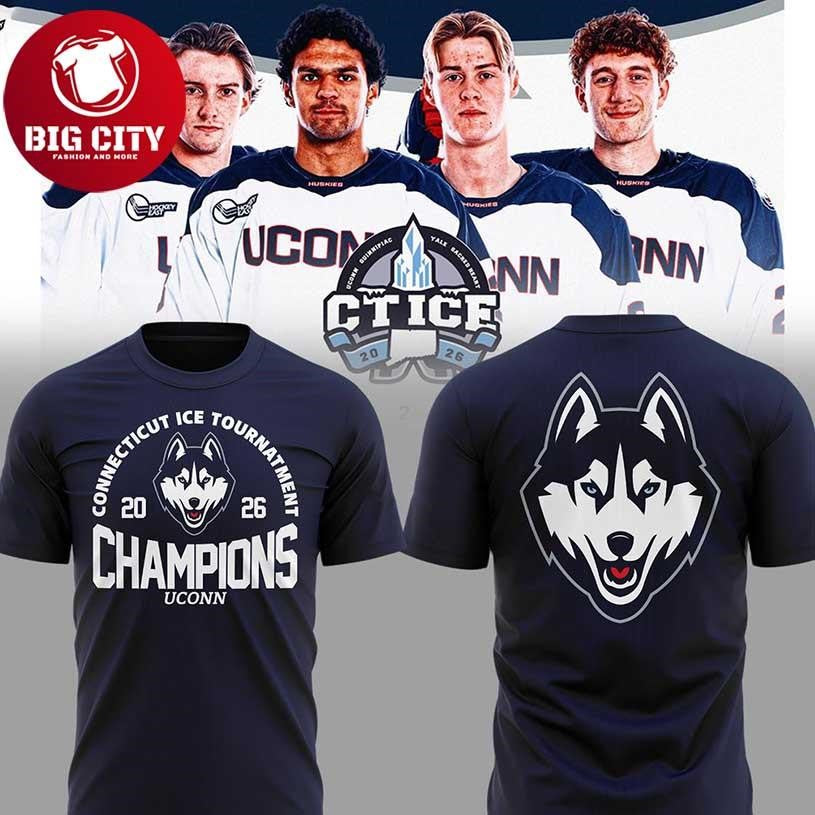 UConn Huskies Connecticut Ice Tournament Champions - Adult & Kids T-Shirts, Sweatshirts & Hoodies apparel design preview 1