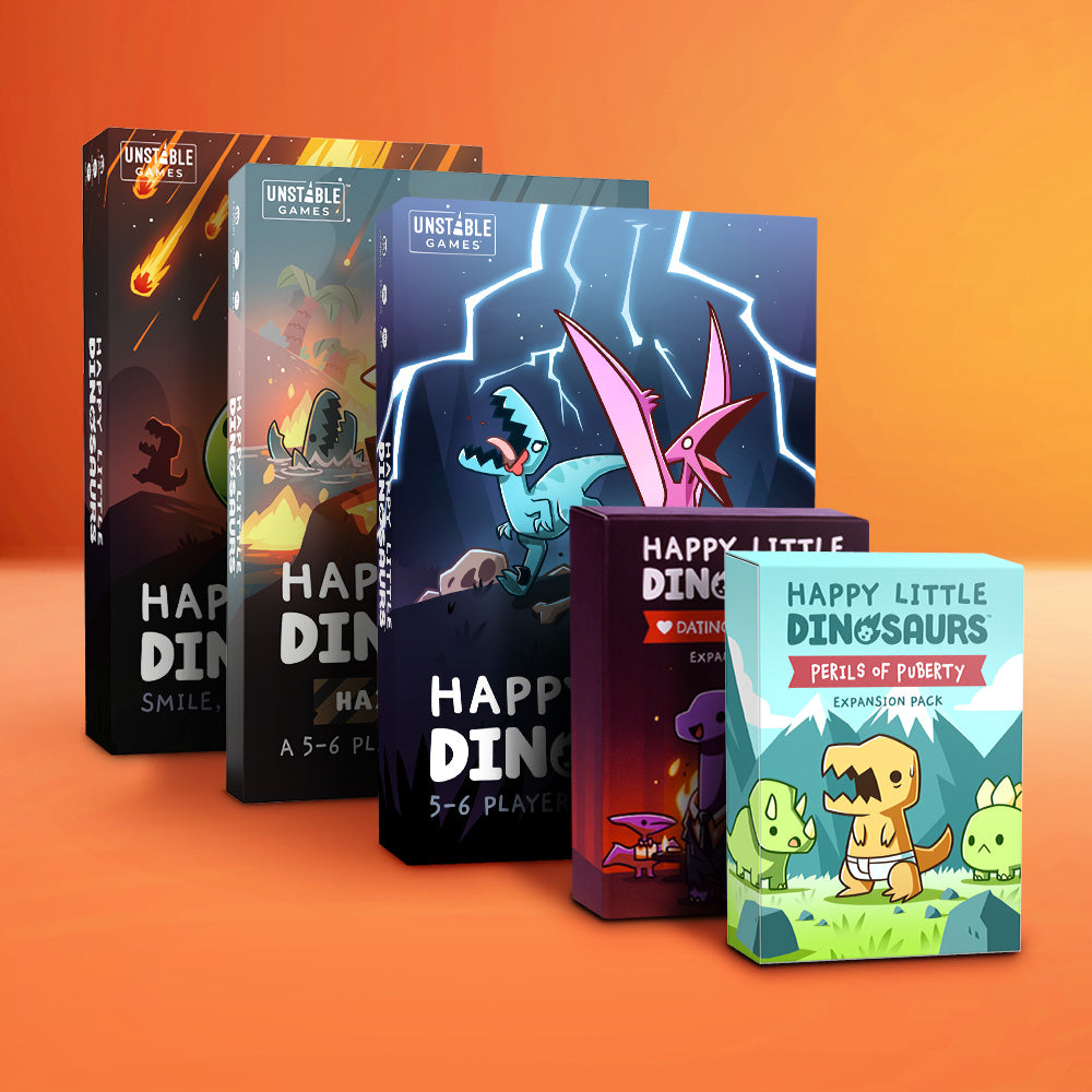 Happy Little Dinosaurs: Base Game 4 Expansion Bundle - Adult & Kids T-Shirts, Sweatshirts & Hoodies apparel design preview 1