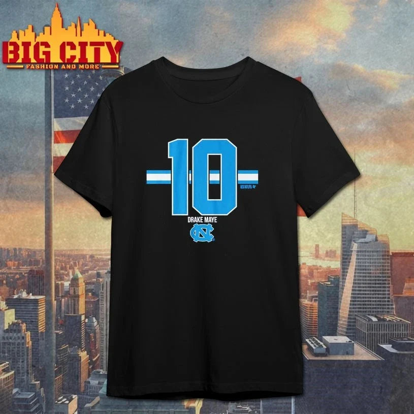 UNC Football Drake Maye 10 Stripe - Adult & Kids T-Shirts, Sweatshirts & Hoodies apparel design preview 1