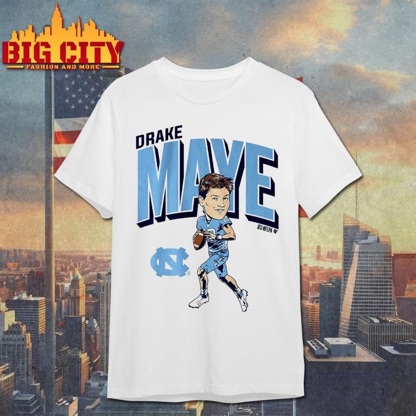 UNC Football Drake Maye Pro Caricature - Adult & Kids T-Shirts, Sweatshirts & Hoodies apparel design preview 1