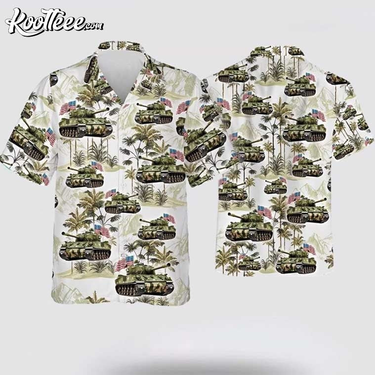 US Army Tank American Flag Pattern Hawaiian - Adult & Kids T-Shirts, Sweatshirts & Hoodies apparel design preview 1