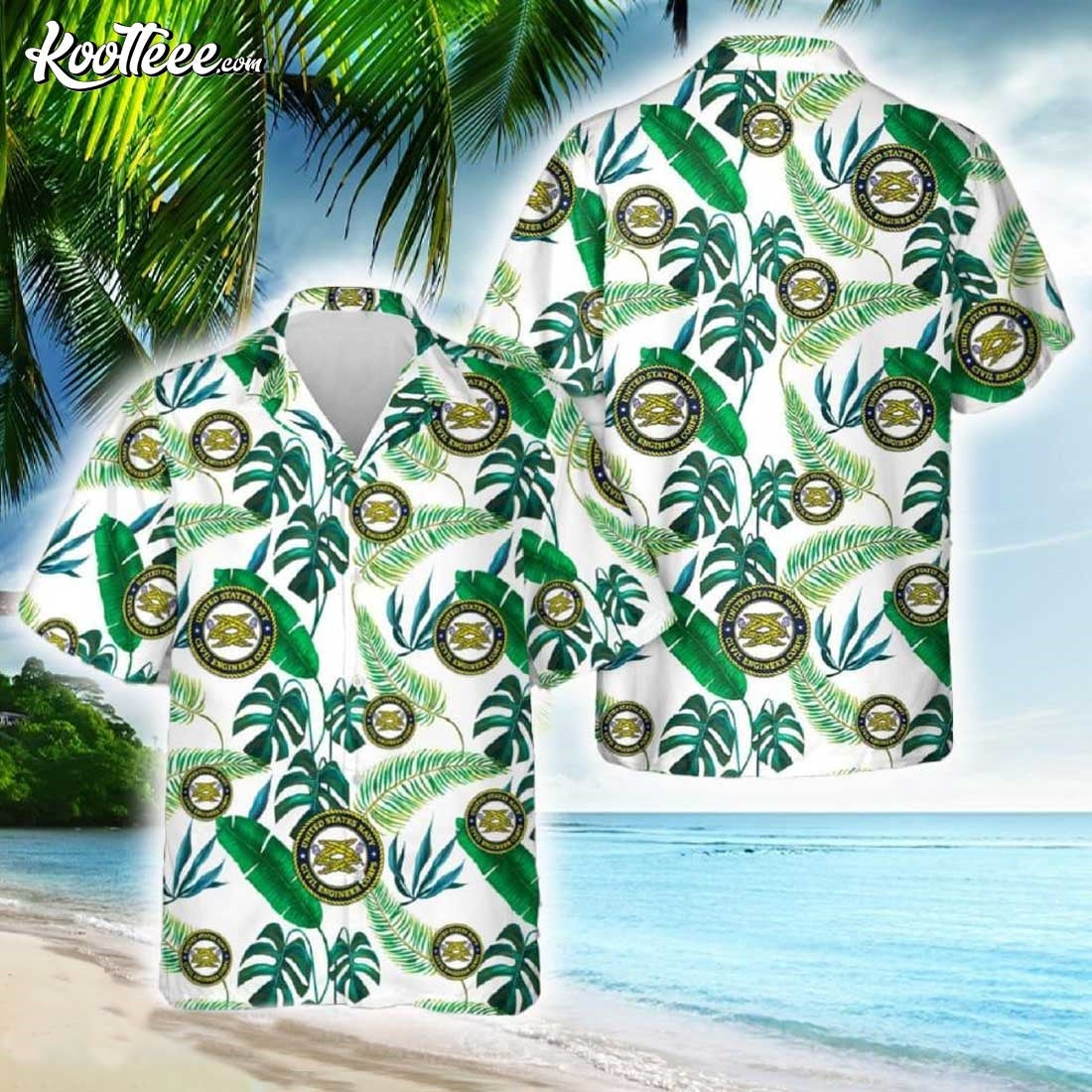 US Navy Civil Engineer Corps Hawaiian - Adult & Kids T-Shirts, Sweatshirts & Hoodies apparel design preview 1