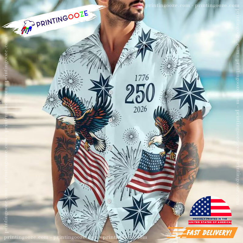 USA 250th Anniversary American Flag Fireworks - Adult & Kids T-Shirts, Sweatshirts & Hoodies apparel design preview 1