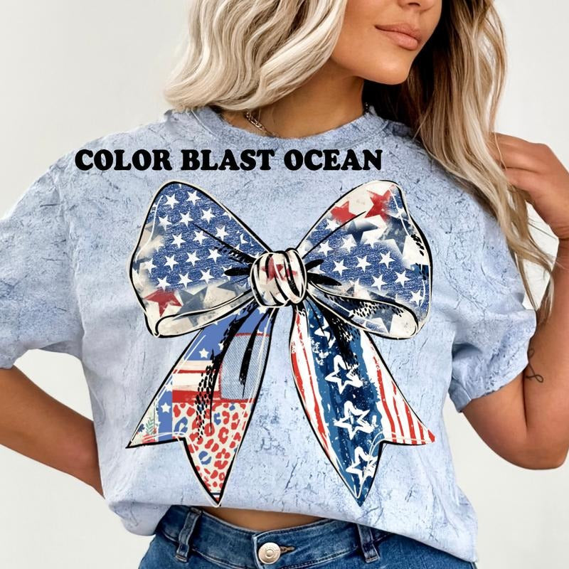 USA Bow Comfort Colors Relaxed Fit Printed Womenswear - Adult & Kids T-Shirts, Sweatshirts & Hoodies apparel design preview 1