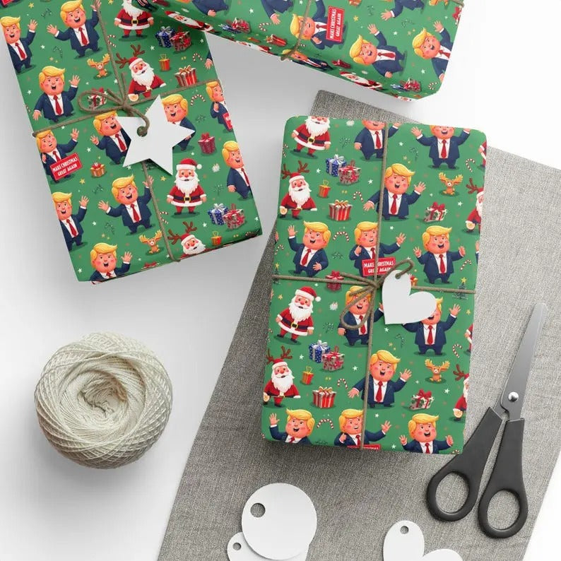 USA Election Humorous Wrapping Papers Donald Trump - Adult & Kids T-Shirts, Sweatshirts & Hoodies apparel design preview 1
